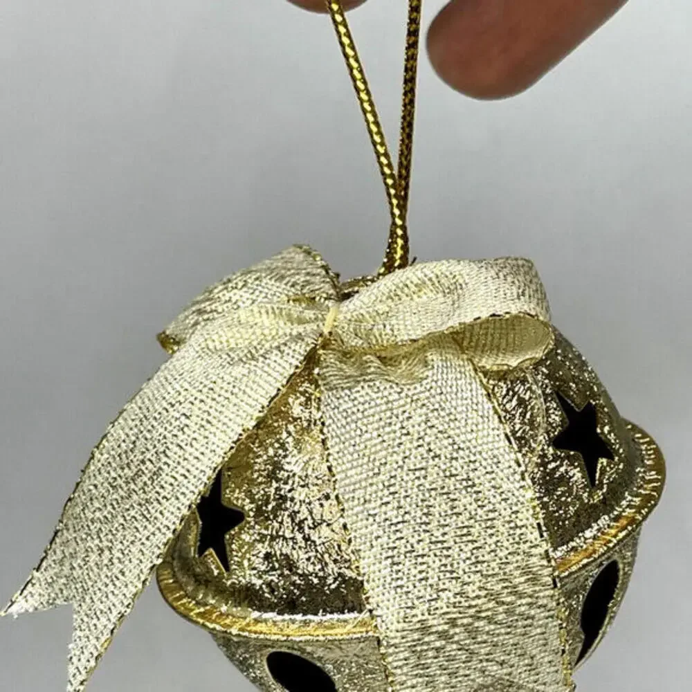 Gold Glass Metal Christmas‎ Ornament LOT of 11 Vintage